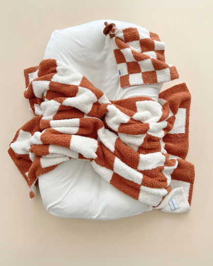 Checkered Plush Lovey | Copper