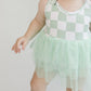 Tutu Romper | Checkered Mint