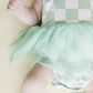 Tutu Romper | Checkered Mint