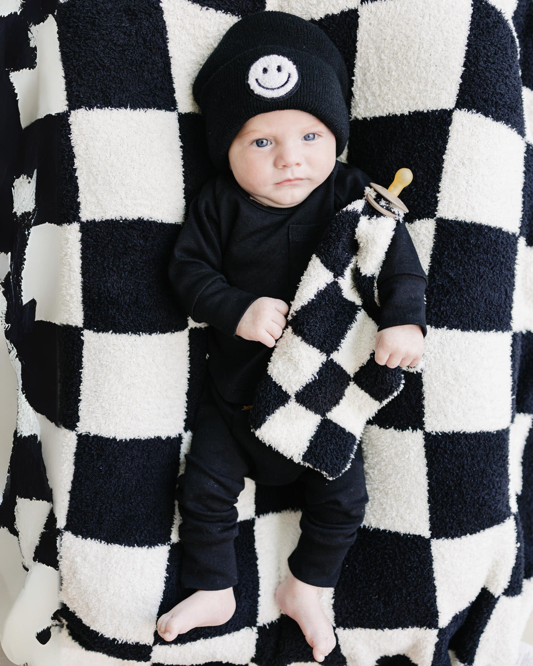 Checkered Plush Lovey | Black