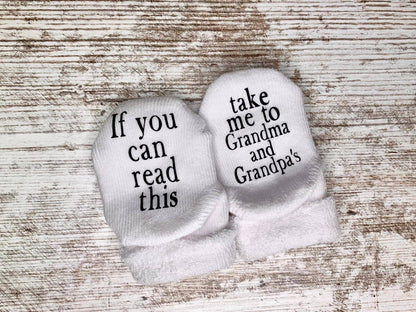 Take Me to Grandma and Grandpas Baby Socks | Grandparents