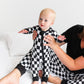 ZIP ROMPER - B+W Checkered