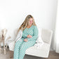 WOMEN'S PAJAMA SET- Sage Check Ribbed