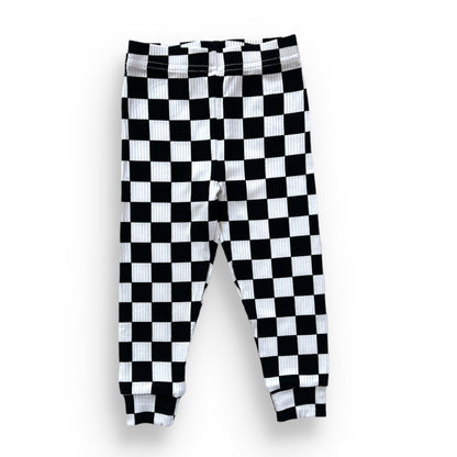 BAMBOO RIB LEGGINGS- B+W Check