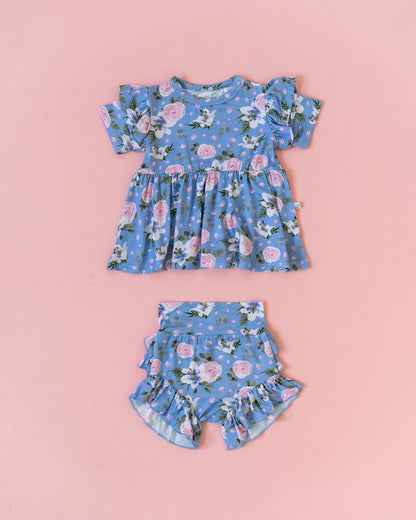 Lillian Floral Bamboo Ruffle Bummies