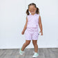BAMBOO HOODIE TANK- Pink Dizzy Check