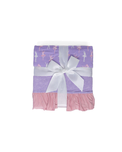 Lillian Ballerinas Bamboo Ruffle Toddler Blanket