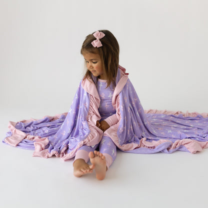 Lillian Ballerinas Bamboo Ruffle Toddler Blanket