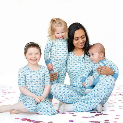 WOMEN'S PAJAMA SET- Blue Hearts