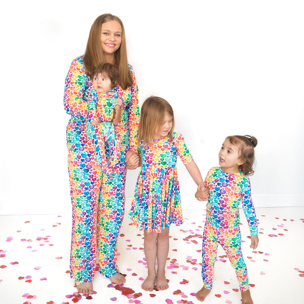 WOMEN'S PAJAMA SET- Rainbow Hearts