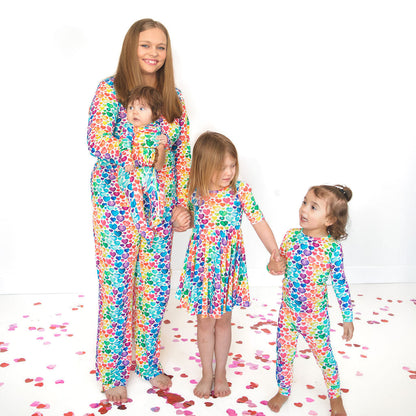 WOMEN'S PAJAMA SET- Rainbow Hearts