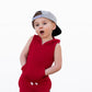 BAMBOO HOODIE TANK- Red