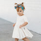 MID SLEEVE BAMBOO DRESS- Natural