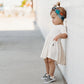 MID SLEEVE BAMBOO DRESS- Natural