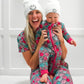 ZIP ROMPER - Pink Check Smile