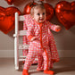 ZIP ROMPER - Red Hearts
