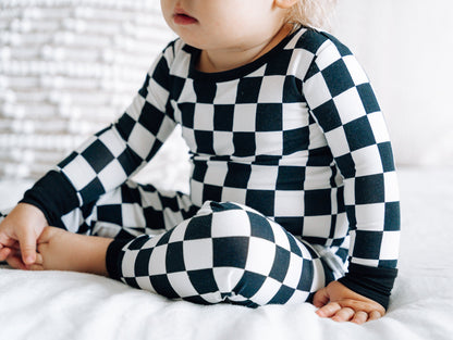 LONG SLEEVE 2 PIECE SETS- B+W Check