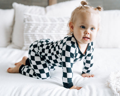 LONG SLEEVE 2 PIECE SETS- B+W Check