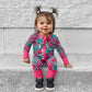 ZIP ROMPER - Pink Check Smile