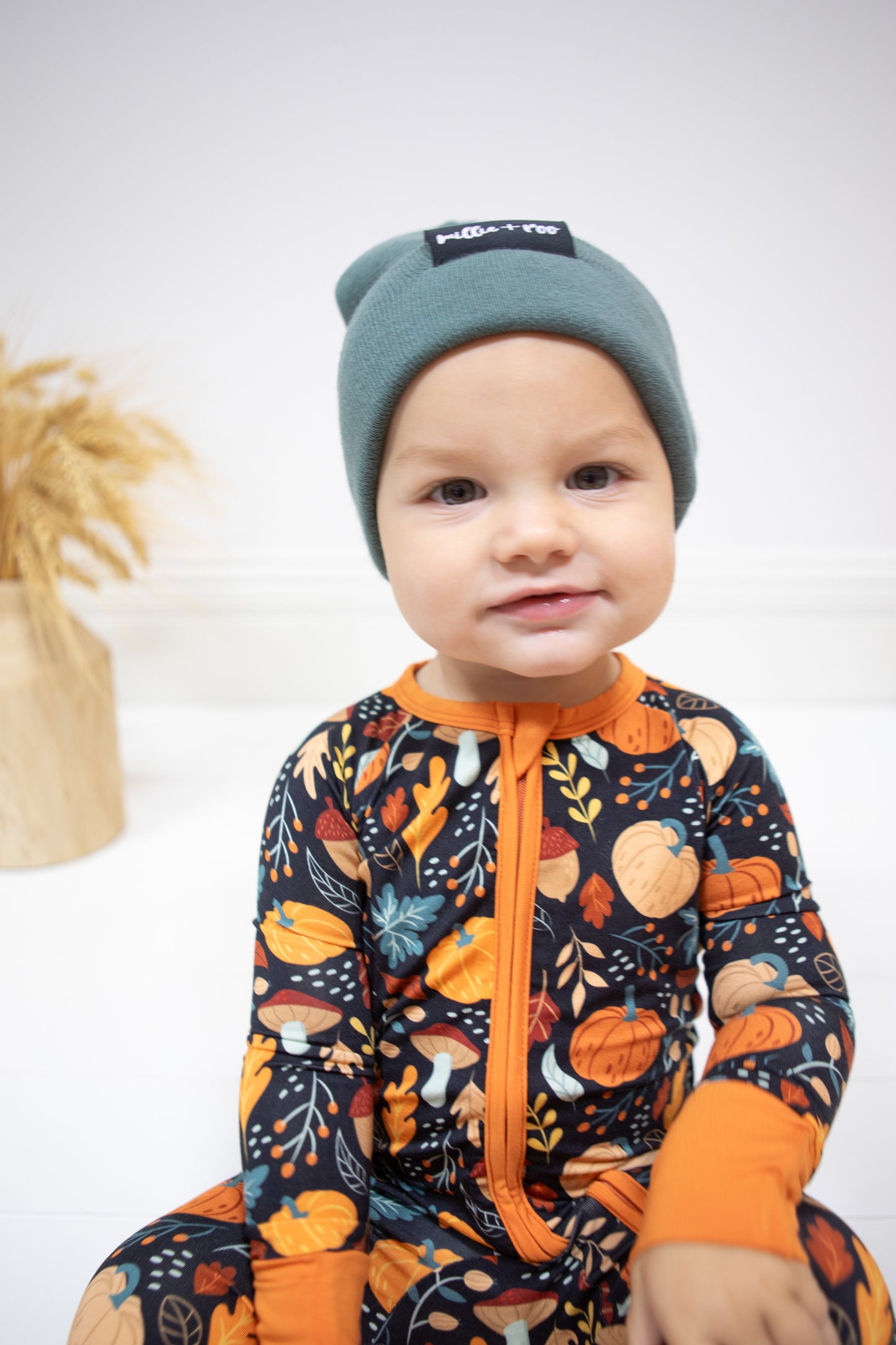 ZIP ROMPER - Pumpkin Leaves