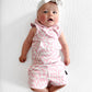 BAMBOO JOGGER SHORTS- Pink Dizzy Check
