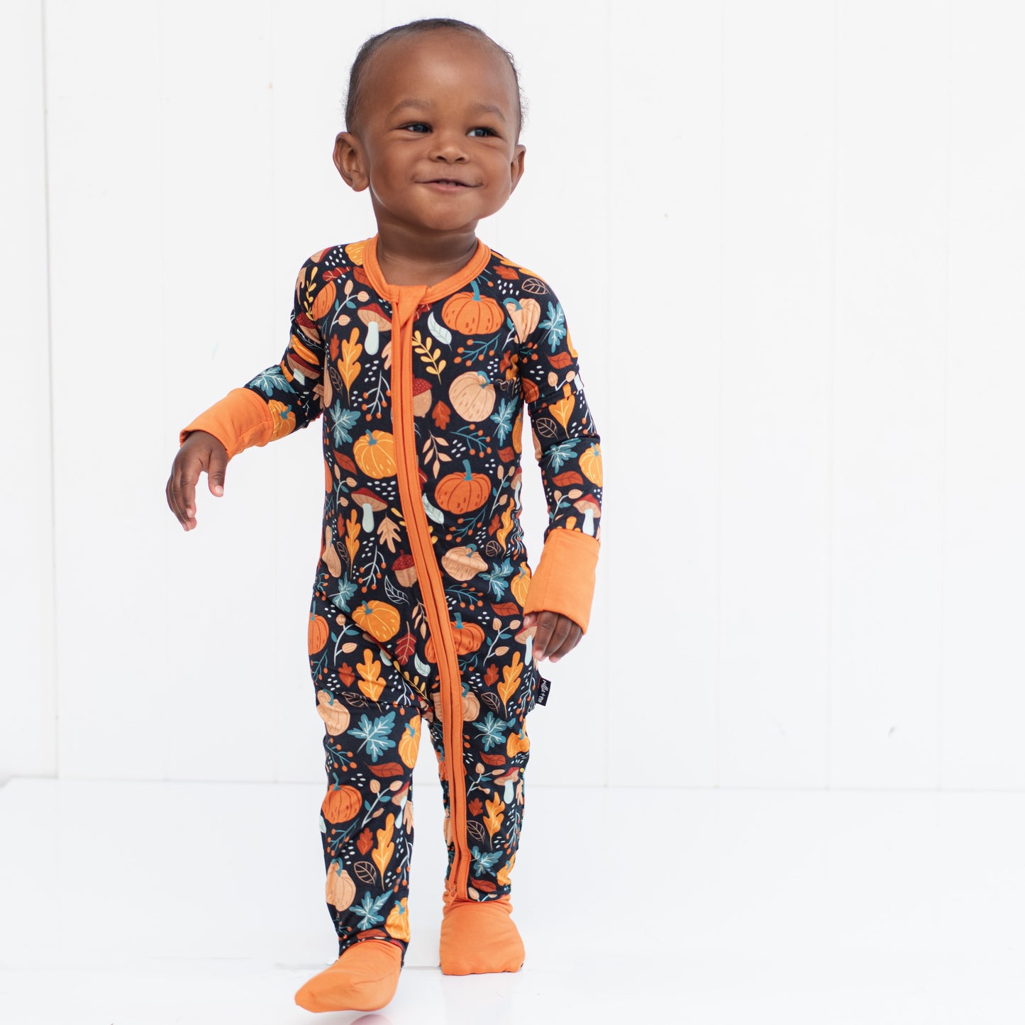 ZIP ROMPER - Pumpkin Leaves