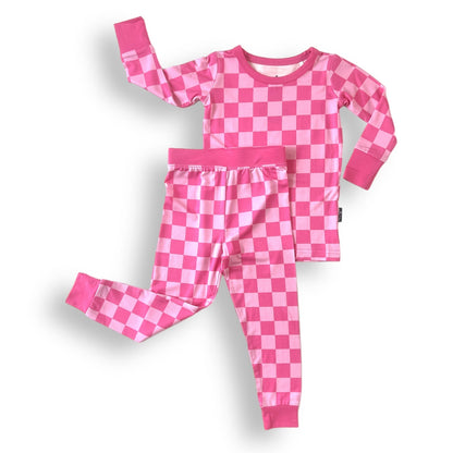 LONG SLEEVE 2 PIECE SETS- Pink Check