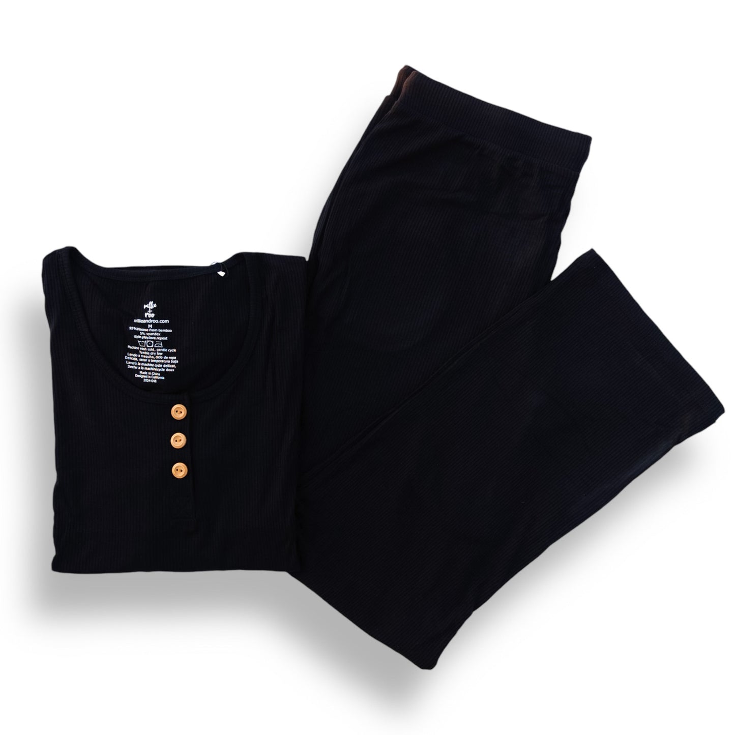 WOMEN'S PAJAMA SET- Midnight Ribbed