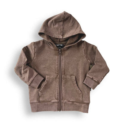 ZIP HOODIE- Bark Snow Wash