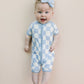 Bamboo Shorty Romper | Blue Checkered