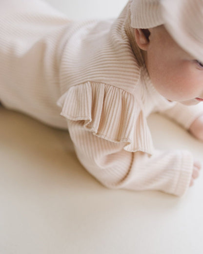 Flutter Sleeve Baby Bodysuit | Vanilla