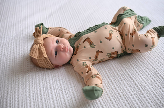 Indiana Bamboo Ruffle Convertible Footie